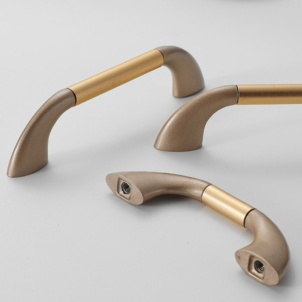 Round Bar Cabinet Pulls with Curved Tapered Feet