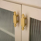 Gold Brass Cabinet Handles with Notched Flat Bar