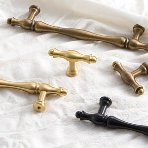 Solid Brass Twisted Cabinet Pulls and Matching Knobs