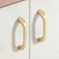 Fluted Arched Cabinet Pulls and Round Knobs, Gold / Gray
