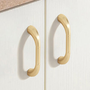 Fluted Arched Cabinet Pulls and Round Knobs, Gold / Gray