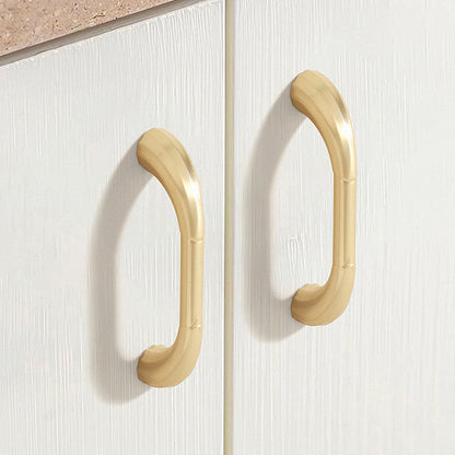 Fluted Arched Cabinet Pulls and Round Knobs, Gold / Gray