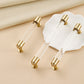 Faceted Crystal and Wood Cabinet Pulls with Brass End Caps