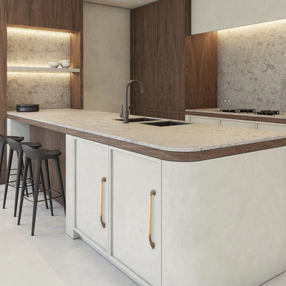 Round Bar Cabinet Pulls with Curved Tapered Feet