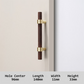 Walnut and Beech Wood Cabinet Pulls with Brass Bases