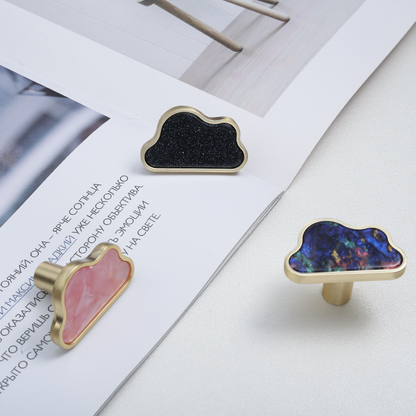 Cloud-Shaped Cabinet Knobs with Colored Insets