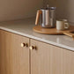 Cowhide Brass Cabinet Pulls and Knobs, Brown / Black Options