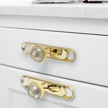Textured Brass Cabinet Handles and Knobs in Gold / Black