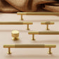 Ribbed Solid Brass Cabinet Pulls and Matching Knobs