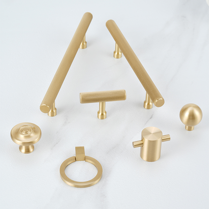 Brushed Gold Brass Cabinet Pulls and Knobs