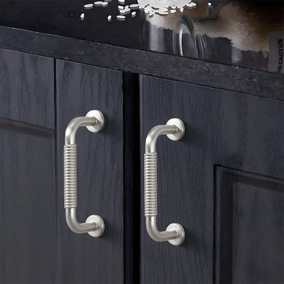 Threaded Ribbed Cabinet Handles and Pulls for Wardrobes