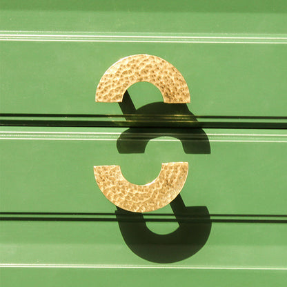 Textured Gold Brass Half Moon Cabinet Pulls