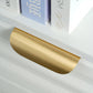Gold Brass Half-Round Cabinet Finger Pulls