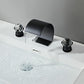 Crystal Handle Brass Curved Bathroom Faucet For 3 Hole Sink
