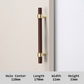 Walnut and Beech Wood Cabinet Pulls with Brass Bases