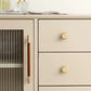 Cowhide Brass Cabinet Pulls and Knobs, Brown / Black Options