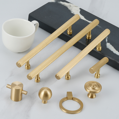 Brushed Gold Brass Cabinet Pulls and Knobs