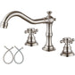 Antique Brass Dual Cross Handles Widespread 3 Hole Bathroom Faucet