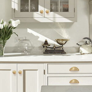 Half-Round Brass Cabinet Cup Pulls for Drawers