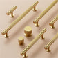 Ribbed Solid Brass Cabinet Pulls and Matching Knobs
