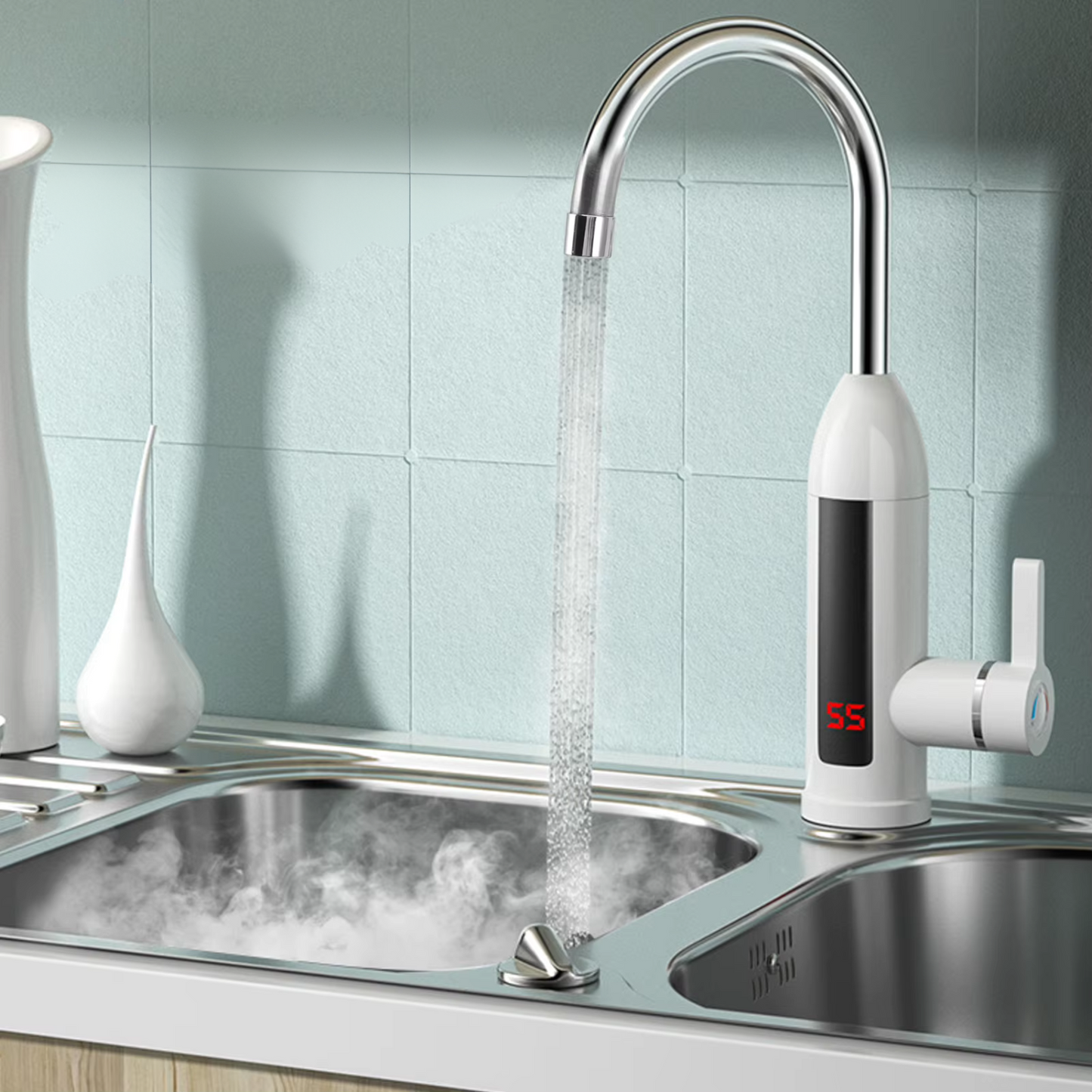 Theriva Instant Electric Water Heating Faucet with Digital LED Monitor
