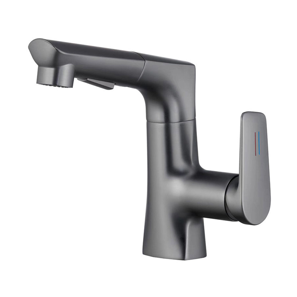Bravik Modern Single-Hole Pull-Out Bathroom Sink Faucet with Swivel Spout
