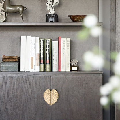 Brass Leaf Cabinet Knob Pairs for Double Cabinet Doors