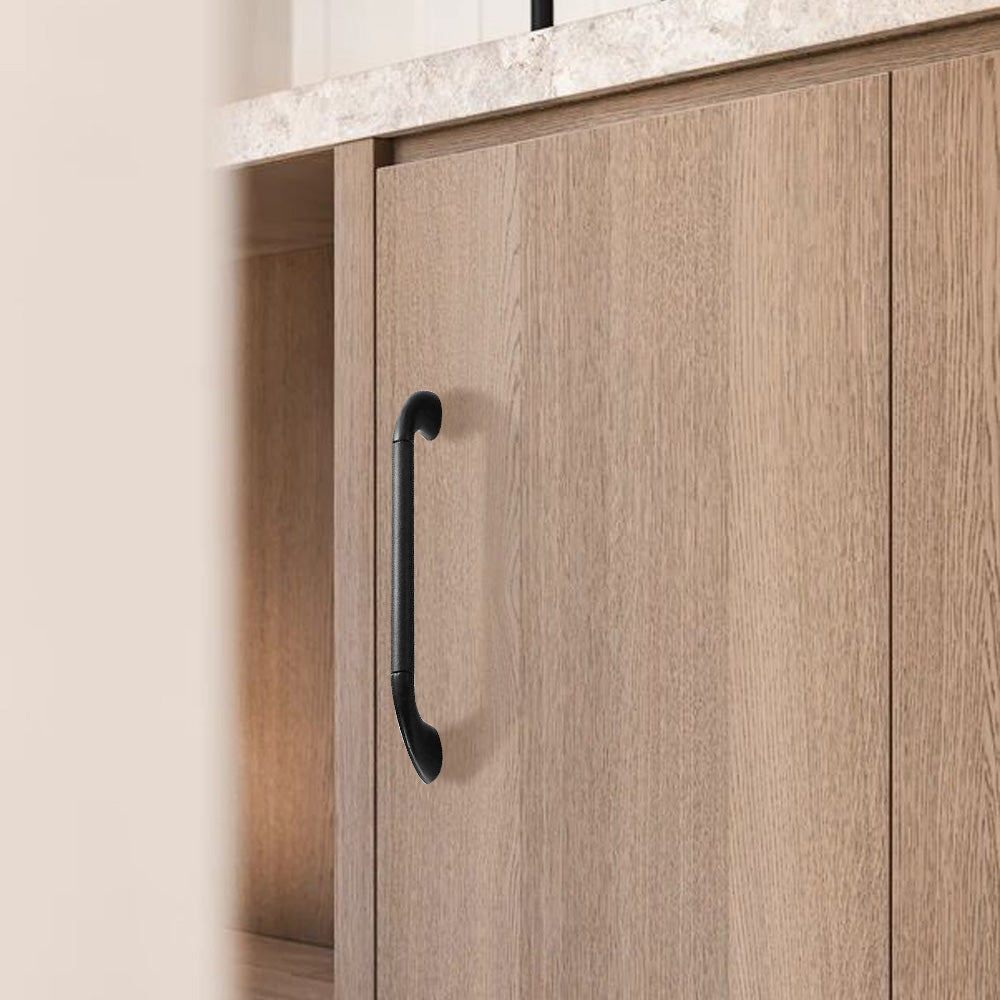Round Bar Cabinet Pulls with Curved Tapered Feet