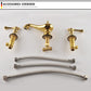 Antique Three Hole Widespread Bathroom Faucet