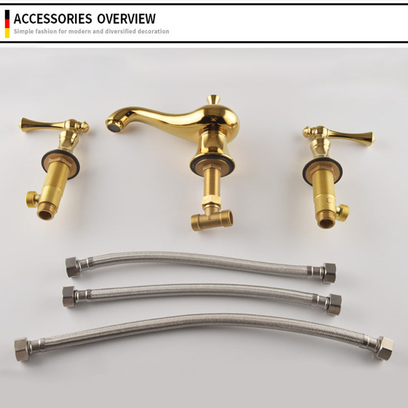Veronae Vintage European Two-Handle 3-Hole Widespread Bathroom Sink Faucet