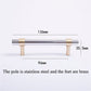 Two-Tone Round Bar Cabinet Handles with Brass Feet