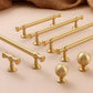 Gold-Finish Turned Brass Cabinet Handles and Knobs for Wardrobes