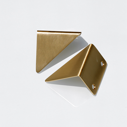Triangular Solid Brass Cabinet Edge Pulls and Drawer Handles