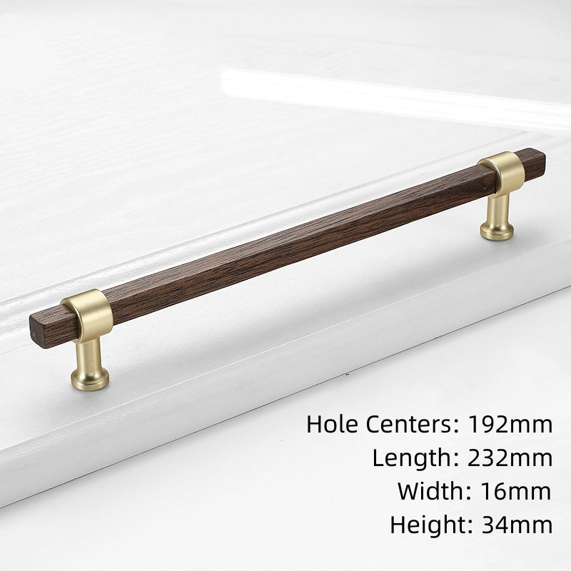 Wood Square Bar Cabinet Pulls and T-Knobs for Wardrobes