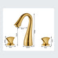 Simple 2 Handle 3 Hole Bathroom Sink With Faucet