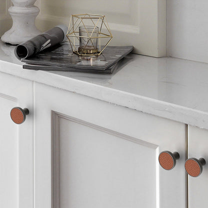 Retro Brown Leather Drawer Pulls