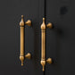 French Retro Turned Brass Cabinet Pulls and Knobs
