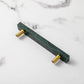 Marble-Look Square Cabinet Pulls and Single-Hole Handles