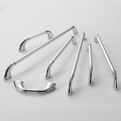 Round Bar Cabinet Pulls with Curved Tapered Feet