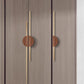 1Paired Semicircle Wood Cabinet Pulls with Brass Bar