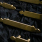 Gold Brass Cabinet Handles with Notched Flat Bar