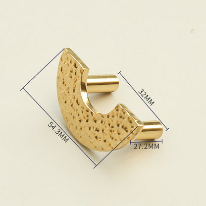 Textured Gold Brass Half Moon Cabinet Pulls