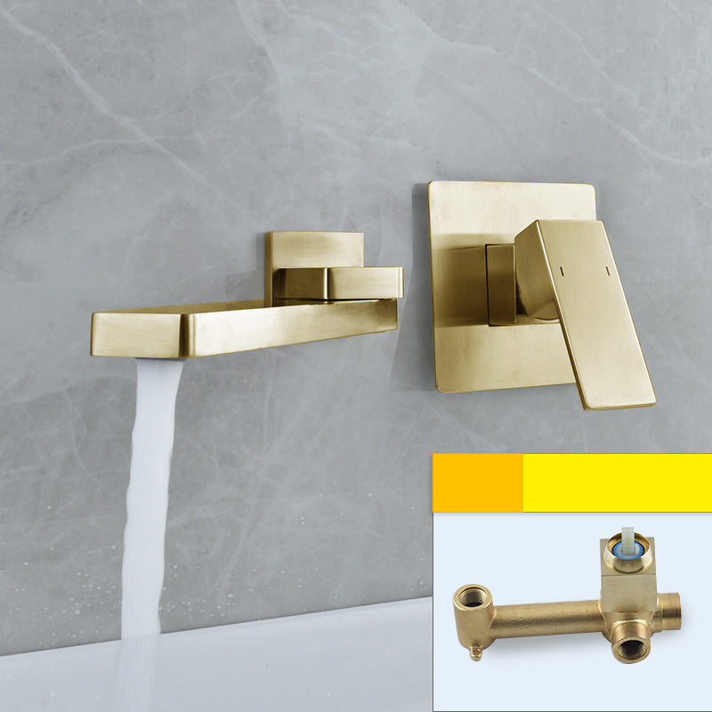 Livorno Modern Wall-Mounted Single-Handle Bathroom Sink Faucet with Square Spout