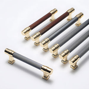 Two-Tone Ribbed Aluminum Alloy Cabinet and Drawer Pulls