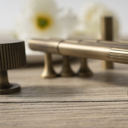 Fluted Metal Cabinet Pulls and Knobs for Kitchen Cabinets