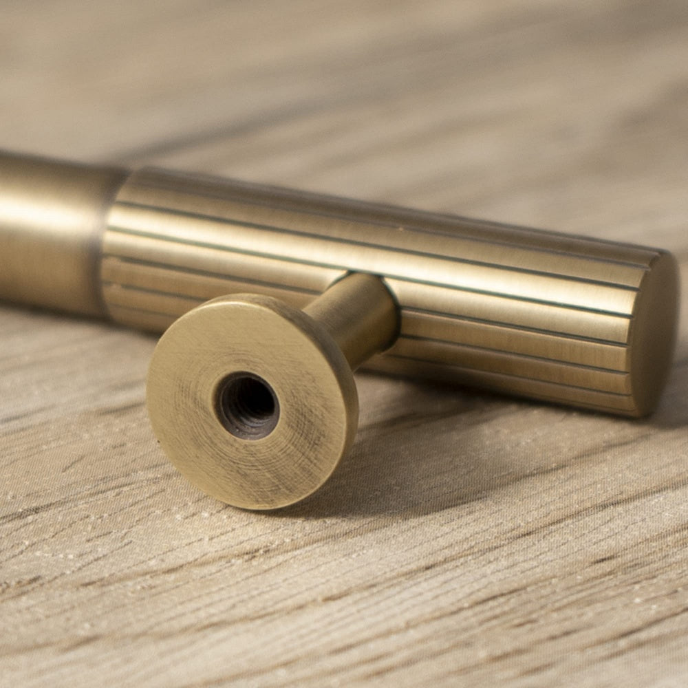 Fluted Metal Cabinet Pulls and Knobs for Kitchen Cabinets