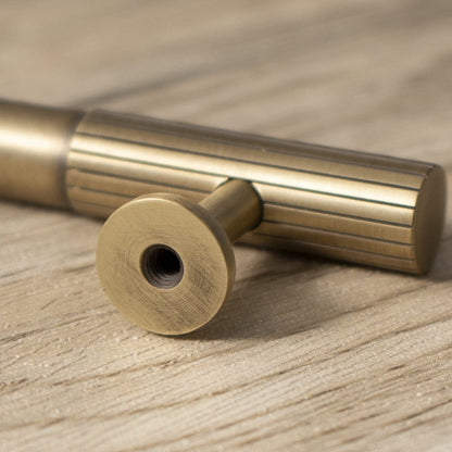 Fluted Metal Cabinet Pulls and Knobs for Kitchen Cabinets
