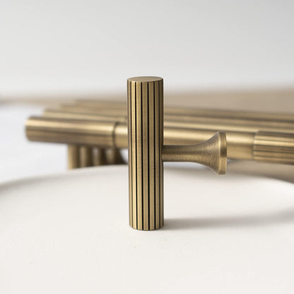 Fluted Metal Cabinet Pulls and Knobs for Kitchen Cabinets