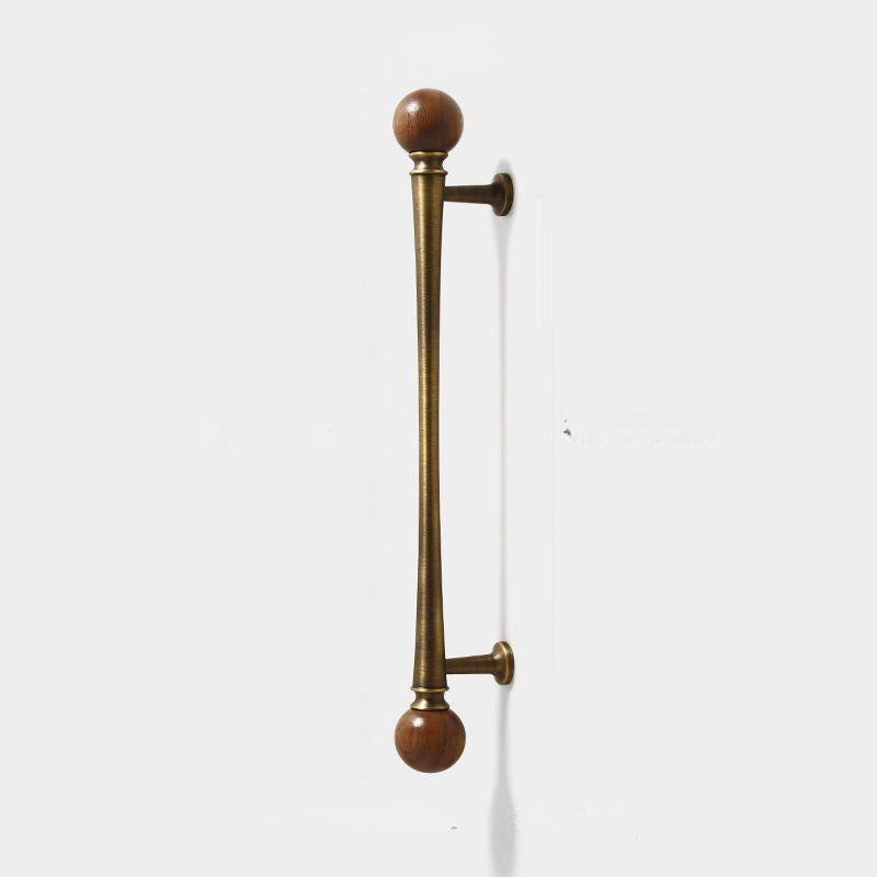 Mid-Century Walnut and Antique Bronze Cabinet Pulls and Knobs