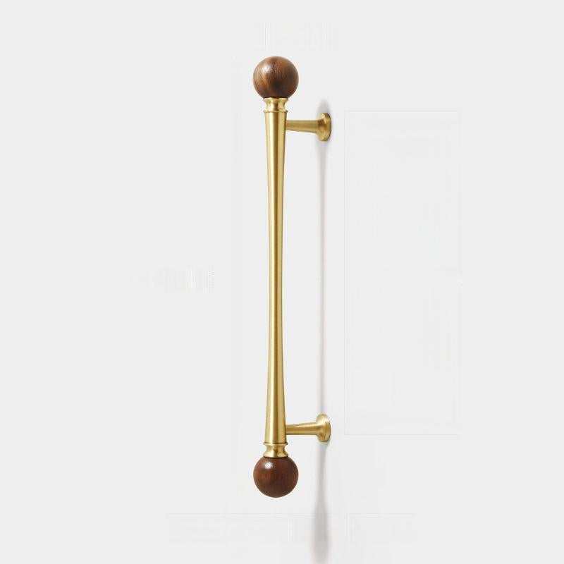 Walnut and Gold Cabinet Pulls, Knob, and Pendant Pull